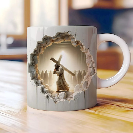 3D Jesus Cross - Christmas Coffee Mug - 15oz Cup