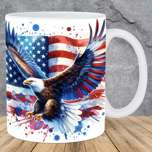 American Eagle - Patriotic Coffee Mug - 15oz Cup