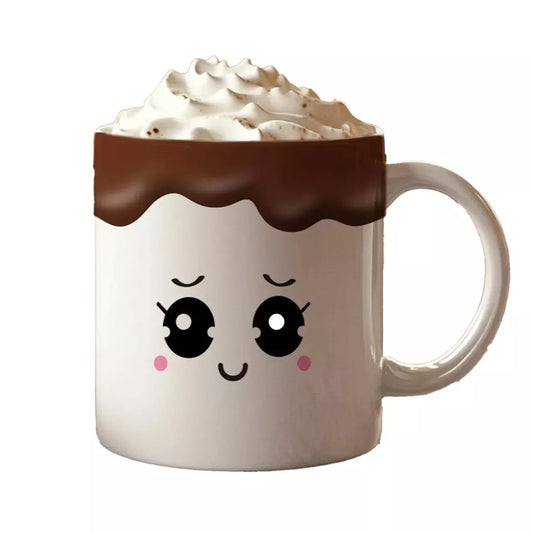 Cute Face Hot Cocoa - Christmas Coffee Mug - 15oz Cup