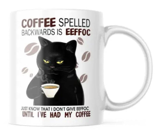 Eeffoc is Coffee Backwards - Funny Coffee Cup - 15oz Mug