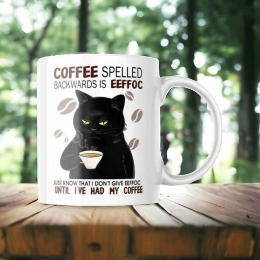 Eeffoc is Coffee Backwards - Funny Coffee Cup - 15oz Mug