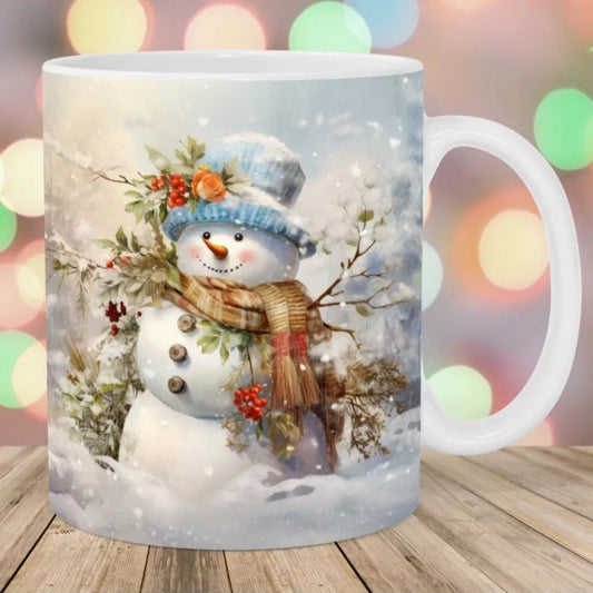 Holiday Snowman - Christmas Coffee Mug - 15oz Cup