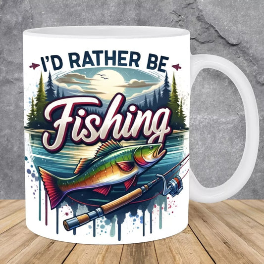 I'd Rather Be Fishing - Sportsman Coffee Mug - 15oz Cup