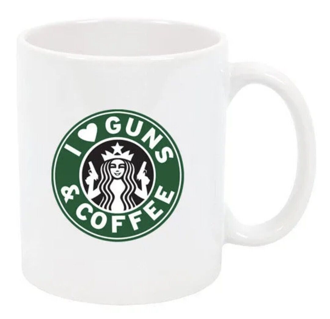 I ♥ Guns and Coffee - Funny Coffee Cup - 15oz Mug