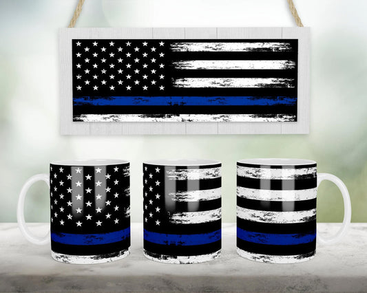 Thin Blue Line  - Police Coffee Cup - 15oz Mug